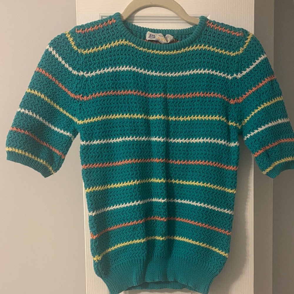 Colorful Striped Crew Neck Sweater